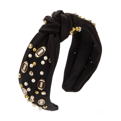 Women Girl Trendy Decorated Wide-Brimmed Headband With Pearl