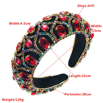 Luxury Rhinestone Wide-Brimmed Headbands for Women Girl Ladies Sparkle Hairband