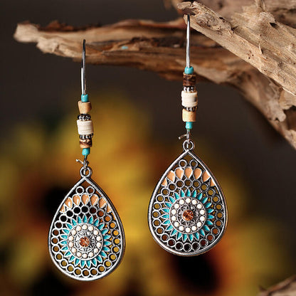 Bohemia Retro Cut Out Drop Shaped Earring Boho Jewelry/ 2 pcs Per Package