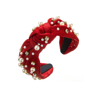 Women and Girl Fashionable Korean Style Wide-Brimmed Headband with Rhinestone and Pearl