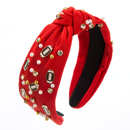 Women Girl Trendy Decorated Wide-Brimmed Headband With Pearl