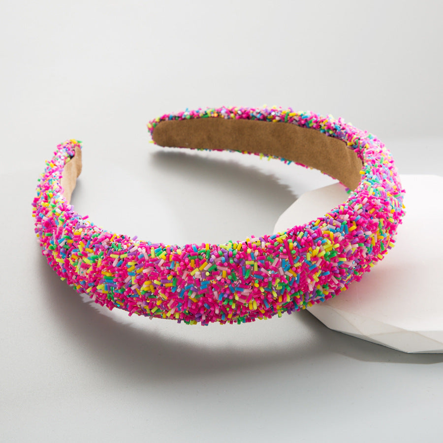 Fashionable Colorful Seed Beaded Wide Headband for Women and Girl