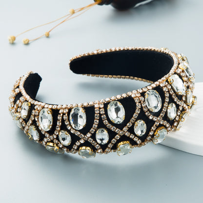 Luxury Rhinestone Wide-Brimmed Headbands for Women Girl Ladies Sparkle Hairband